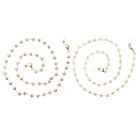 2Pcs Heart Shape Lanyard Glass Pendants Eye Glass Necklace Chain