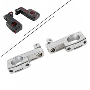 Chrome Crash Bar Mount Foot Peg Rest Clamp Bracket Fit Harley 25MM Engine Guard - Picture 1 of 7