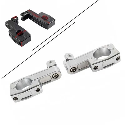 Chrome Crash Bar Mount Foot Peg Rest Clamp Bracket Fit Harley 25MM Engine Guard - Image 1 of 4