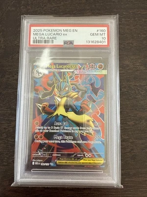 Mega Lucario ex 160/132 Me01: Mega Evolution Holo - PSA 10 - Image 1 of 2