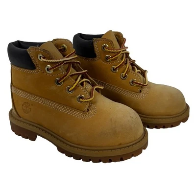 Timberland Niños Pequeños Talla 7 Marrón Trigo Premium Botas con Cordones Foto 1 de 4