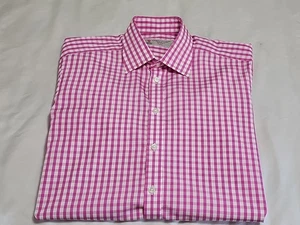 Turnbull & Asser Classic Pink Gingham Button-up L/S Luxury Dress Shirt SZ 15.5 - Picture 1 of 15