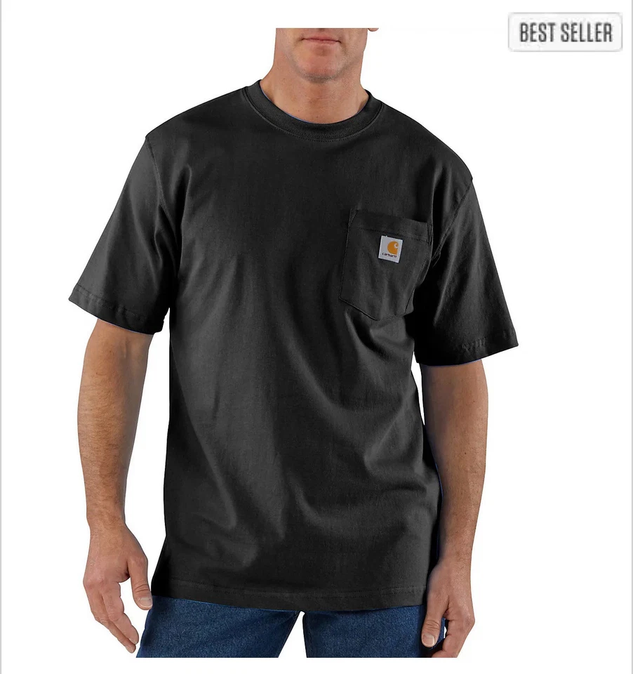 Carhartt Men's K87 Workwear Pocket T-Shirt - Black -2 XL - Reg Original Fit