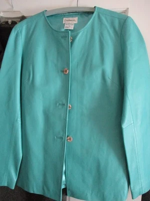 Chaqueta Blazer CHADWICK’S Cuero Retro Talla 12 Mujer Manga Larga Botón Foto 1 de 4