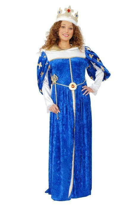VESTIDO DE TERCIOPELO AZUL REINAS DISFRAZ HALLOWEEN ADULTO TALLA MEDIANA 8-10 Foto 1 de 1