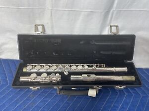 E.L. DeFord Elkhart Flute w/ Case Silver Color Vintage 