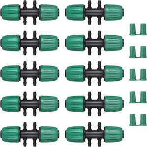 10 Pcs 1/2 Inch to 1/4 Inch Drip Irrigation Fittings - Barbed Reducing Tee Drip - Picture 1 of 6