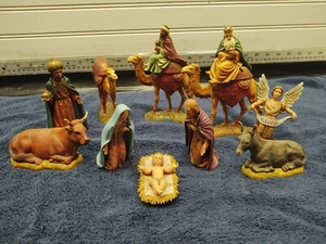 Vintage Landi Italy Nativity Set 10 Piece Figures Christmas - Picture 1 of 24