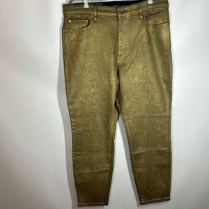 Lauren Ralph Lauren | NWT Women’s 16 33 waist Super Stretch High Rise Gold Pants - Picture 1 of 9