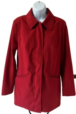 Abrigo Merona Mujer Pequeño Rojo Cuello Abotonado VN#1074381 RN#17730 Estilo Chaquetón Foto 1 de 4