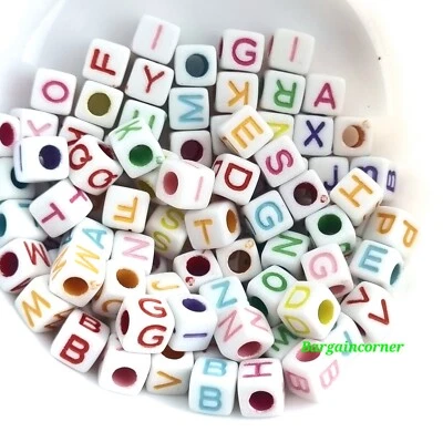 Jewellery Beads (C) Letter Bead Jewellery Art Craft Making Bracelet Beads 100Pcs - Image 1 of 4
