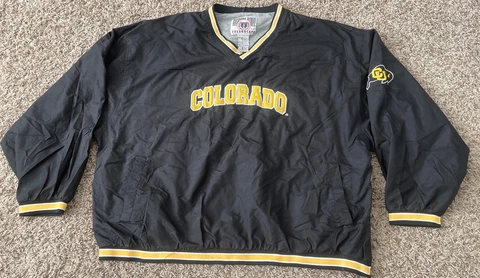 Vintage 90s Colorado Buffaloes CU Buffs XXL Nylon Pullover Lined Jacket VTG Cover