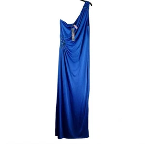 Lipsy Party / Prom Dress, Long, Jewelled, One Shoulder, Sapphire Blue, Size 18 - Picture 1 of 8