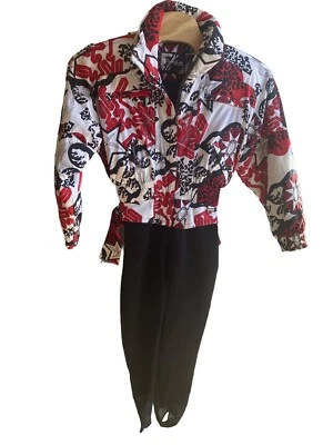 Impresionante Traje de Nieve Vintage Una Pieza Apres Ski Traje de Nieve Babero Años 90 Tirolia Talla 10 Foto 1 de 4