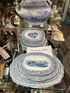 Antique Child’s Set Blue & White Early 19th C Staffordshire - Picture 1 of 7