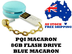 PQI Macaron Purple 8GB Flash Drive USB2.0 w/ Chain and 3.5mm Strero Plug Holder - Picture 1 of 3