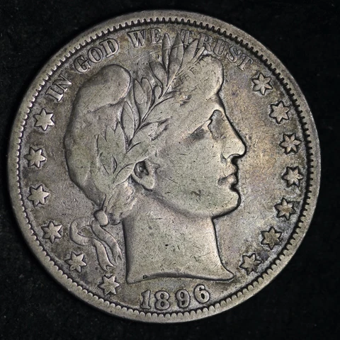 1896-O Barber Silver Half Dollar CHOICE VF+ FREE SHIPPING E331 RSCHT Cover