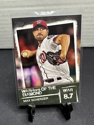 💥2020 Topps Series 2 Max Scherzer #WOD-27 WARriors of the Diamond Insert Card - Image 1 of 2