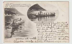 Canoas de carreras Wrangell Alaska 1907 PPC Indians Juneau Alaska (i56) - Imagen 1 de 2