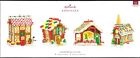 Noelville Gingerbread Village 2018 Hallmark Ornaments With Light, Set of 4 New