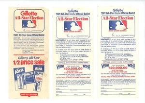 1981 and 1983 MLB All-Star Game Official Ballots NM - Picture 1 of 2