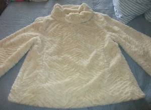 Adrienne Landau Cream Faux Fur Cowlneck Pullover Jacket Sweater - 2X NWT - Picture 1 of 12