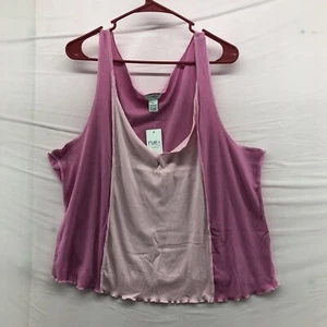 New Rue21 Light Dark Pink Knit Tank Top Young Adult Plus Size 4X Women - Picture 1 of 12