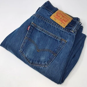 Levis 501 Jeans Herren 34x36 (32x32) Blau Destroyed Denim Button Fly Straight Leg - Bild 1 von 5