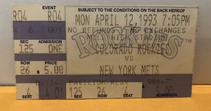 1993 New York Mets vs Colorado Rockies Mile High Stadium - Picture 1 of 2