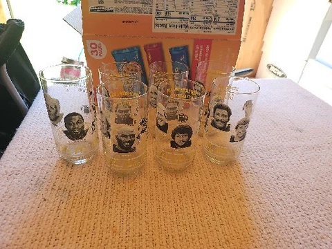 Set of 8 Pittsburgh Steelers McDonald's  Super Bowl XIV Glasses Cover