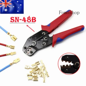 Ratchet Crimping Tool Cable Wire Connector Terminal Insulated Crimper Pliers AU - Picture 1 of 12