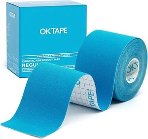 Nueva cinta de kinesiología OK cinta Kinseo cinta K 5 cm x 5 m negra, azul, rosa, roja, bronceada - Imagen 1 de 13