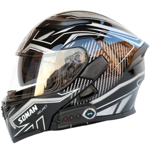2022 Motorcycle Double Lens Helmets Built-in Bluetooth Flip Up Motor Bike Helmet - Picture 1 of 12