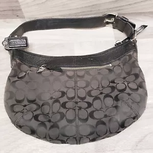 Coach Soho Signature Schultertasche schwarz Hobo Logo Jacquard Lackleder F13740 - Bild 1 von 14