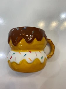 Sprinkled Double Donut Shaped Coffee Mug Cup Ceramic Novelty NEW - Picture 1 of 7