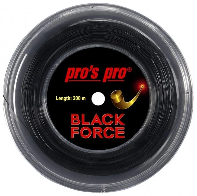 200m Pros Pro BLACK FORCE 1,24mm (0,16€/lfdm) - schwarze Topsaite, Tennissaite