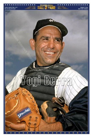 BASEBALL GREAT YOGI BERRA 13”x19” COMMEMORATIVE POSTER Cover