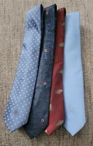 Lot of 4 Ties, 3 Yves Saint Laurent 1 Lanvin 100% Silk Ties - Picture 1 of 5