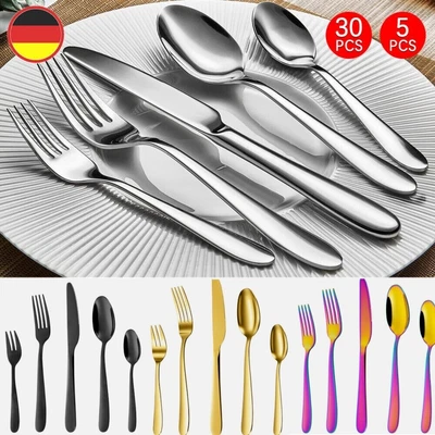 Besteckset bis 30 teilig für 6Personen Besteck Tafelbesteck Essbesteck Edelstahl - Bild 1 von 4