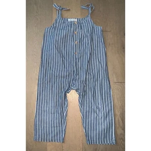 Zara Toddler Girls Striped Chambray Romper Jumpsuit Sz 2/3 Years - Picture 1 of 3