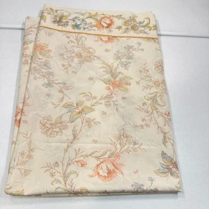 vintage springmaid twin flat sheet beige large blooms usa mcm retro percale - Picture 1 of 10
