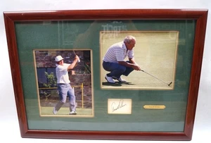 Arnold Palmer Autogramm Unterschrift Plakette 2 Fotos Passepartout gerahmt 25"x 18" ARTDG - Bild 1 von 11