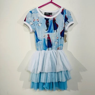 Vestido Rock Your Kid RYK Disney Frozen Vestido Tutú en Niveles 5 Usado en Excelente Condición Elsa Anna Olaf Foto 1 de 4