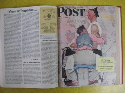 Bound Saturday Evening Post Jan-Mar 1944 WWII Norman Rockwell General Eisenhower - Image 1 of 4