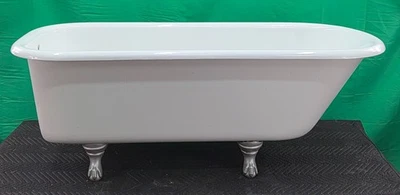 Vintage Cast Iron Clawfoot Tub Professionally Refinished in White Essex Feet - Image 1 of 4