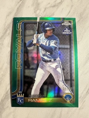 2025 Topps Pro Debut Chrome Ramon Ramirez Green Refractor /99 PDC-73 - Image 1 of 2