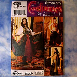 Disfraz de bailarina del vientre Simplicity 5359 3 patrón de costura vintage talla 6-12 sin cortar - Imagen 1 de 1