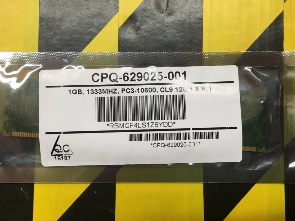 HP 629025-001 1GB, 1333MHZ, PC3-10600, CL9 128M X 8 DDR3-1333 DIMM - Image 1 of 1