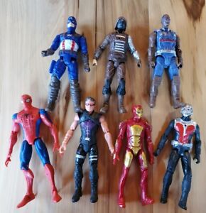 Marvel The Avengers Toy Action Figure Lot Of 7 Light up Chest Hawkeye Bucky Ant