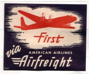 Etiqueta de aerolínea etiquetas de equipaje First AA #212a - Imagen 1 de 1